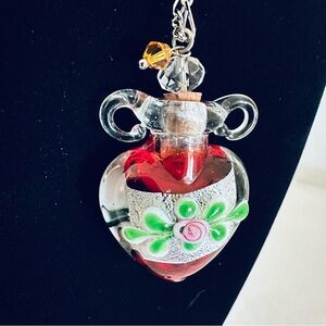Glass Heart Pendant Necklace